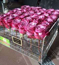 Голландские розы в стеклянной коробке maison des FLEURS