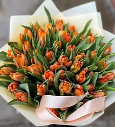 Букет из 51 тюльпан "Orange Garden"