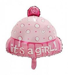 Шар фольгированный - It's a girl (шапочка) - 23"