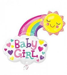 Шар фольгированный - Радуга в облаке - 29"