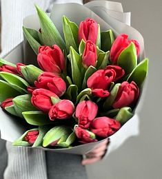 Букет из 17 красных тюльпанов