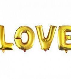 Набор шаров-букв (16''/41 см) "LOVE" - Золото
