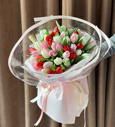 Букет "Танец тюльпанов" из 51 тюльпана