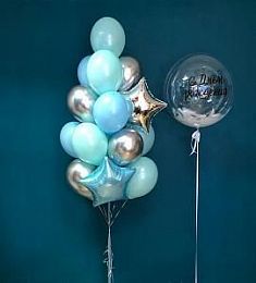 Композиция из шаров "С днем рождения" (бабблз)