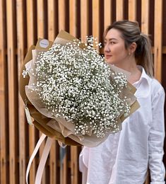 Букет "Вата" М из гипсофилы 